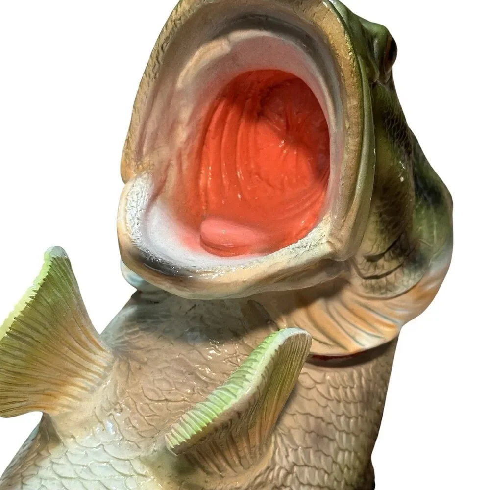 Bass Fish Wine Bottle Holder Decorative Kitchen Bar Display Rustic Gift